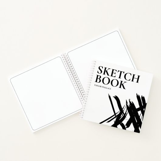 Gepersonaliseerde moderne slagen Schetsboek Notitieboek (Binnen)