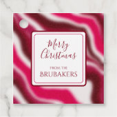 Gepersonaliseerde moderne snoepriet rode kerstnaam bedankjes labels (Voorkant)