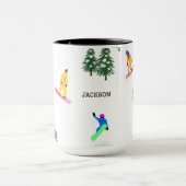 Gepersonaliseerde moderne snowboarder snowboarden mok (Midden)