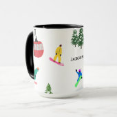 Gepersonaliseerde moderne snowboarder snowboarden mok (Voorkant links)