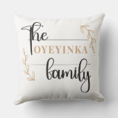 Gepersonaliseerde moderne & Sophisticated familien Kussen (Achterkant)