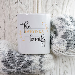 Gepersonaliseerde moderne & Sophisticated familien Tweekleurige Koffiemok