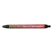 Gepersonaliseerde moderne Sparkly GLITTER Zwarte Inkt Pen (Voorkant)