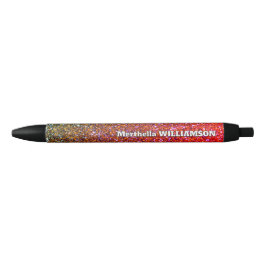Gepersonaliseerde moderne Sparkly GLITTER Zwarte Inkt Pen