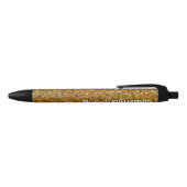 Gepersonaliseerde moderne Sparkly GOLD GLITTER Zwarte Inkt Pen (Bovenkant)