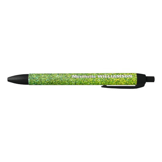 Gepersonaliseerde moderne sprankelende groene GLIT Zwarte Inkt Pen (Bodem)