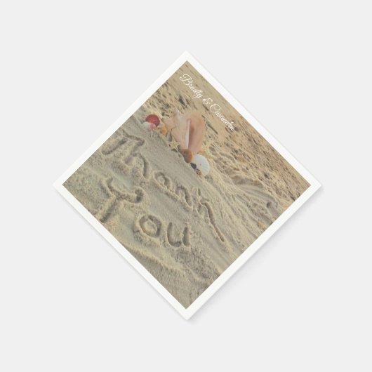Gepersonaliseerde Moderne Strand Wedding Shells Be Servet (Hoek)