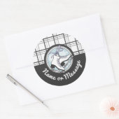 Gepersonaliseerde moderne Tartan kunstschaatsen Ronde Sticker (Envelop)
