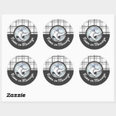 Gepersonaliseerde moderne Tartan kunstschaatsen Ronde Sticker (Vel)