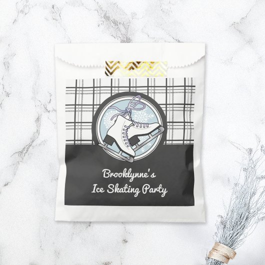 Gepersonaliseerde moderne Tartan schaatsen partij Bedankzakje