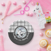 Gepersonaliseerde moderne Tartan schaatsen partij Papieren Bordje (Feest)