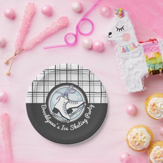 Gepersonaliseerde moderne Tartan schaatsen partij Papieren Bordje (Feest)