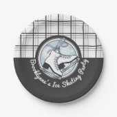 Gepersonaliseerde moderne Tartan schaatsen partij Papieren Bordje (Voorkant)