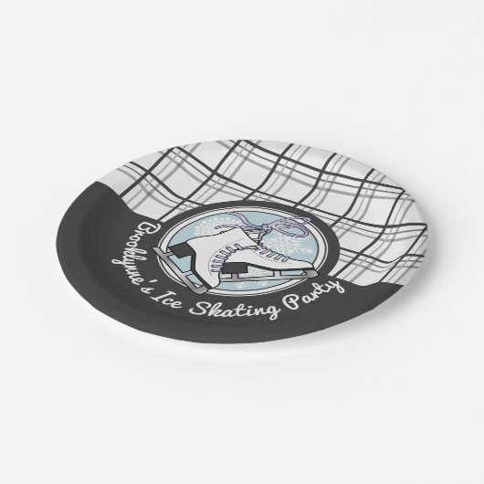 Gepersonaliseerde moderne Tartan schaatsen partij Papieren Bordje (Gekanteld)