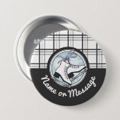 Gepersonaliseerde moderne Tartan schaatspinback Ronde Button 7,6 Cm (Voorkant /achterkant)
