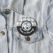 Gepersonaliseerde moderne Tartan schaatspinback Ronde Button 7,6 Cm (In situ)