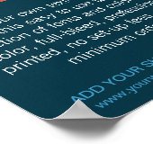 Gepersonaliseerde Moderne Tekst Turquoise Poster (Hoek)