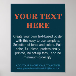 Gepersonaliseerde Moderne Tekst Turquoise Poster