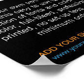 Gepersonaliseerde moderne tekst voor auteur zwart poster (Hoek)