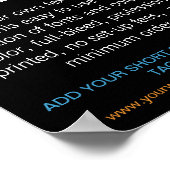 Gepersonaliseerde moderne tekst zwart poster (Hoek)