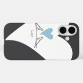 Gepersonaliseerde Moderne Tortelduifjes Lichtblauw Case-Mate iPhone Case (Achterkant (horizontaal))