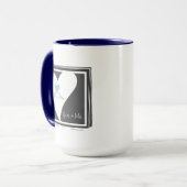 Gepersonaliseerde Moderne Tortelduifjes Lichtblauw Mok (Voorkant links)