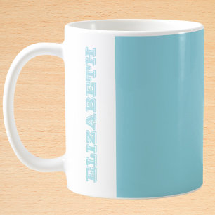 Gepersonaliseerde moderne turquoise bloknaam koffiemok