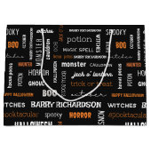 Gepersonaliseerde moderne typografie Halloween Groot Cadeauzakje (Voorkant)
