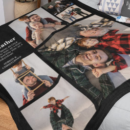 Gepersonaliseerde moderne vader | 6 Foto Fleece Deken