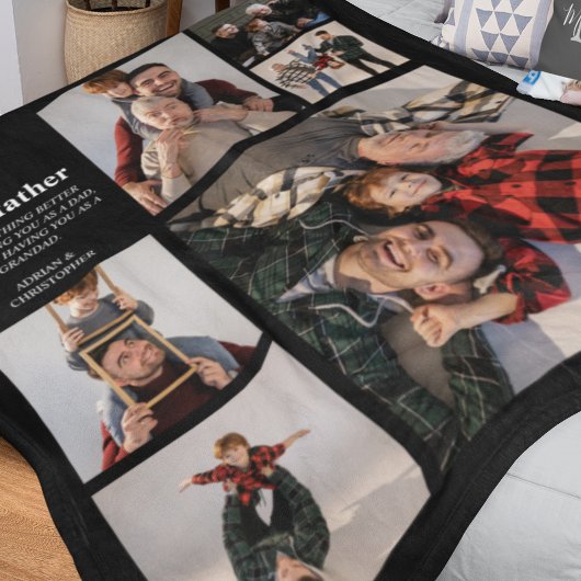 Gepersonaliseerde moderne vader | 6 Foto Fleece Deken