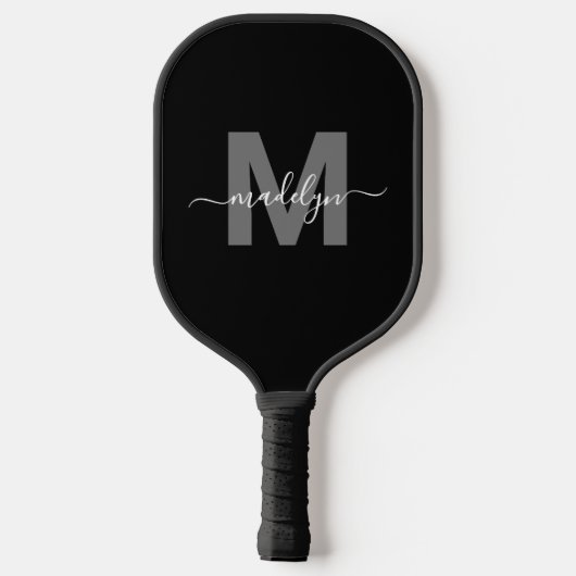 Gepersonaliseerde moderne vetgedrukte scriptnaam M Pickleball Paddle (Achterkant)