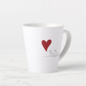 Gepersonaliseerde moderne vogels in liefde Red Hea Latte Mok (Rechterhoek)