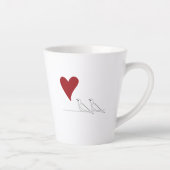 Gepersonaliseerde moderne vogels in liefde Red Hea Latte Mok (Rechts)