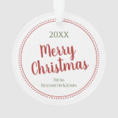 Gepersonaliseerde moderne vrolijke kerst gestippel ornament (achterkant)