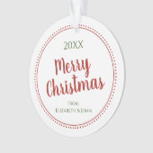 Gepersonaliseerde moderne vrolijke kerst gestippel ornament (voorkant)