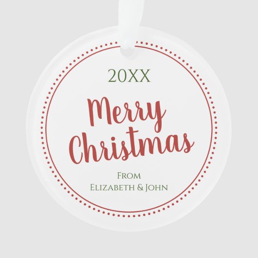 Gepersonaliseerde moderne vrolijke kerst gestippel ornament (voorkant)