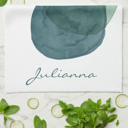 Gepersonaliseerde moderne Waterverf cirkel Abstrac Theedoek (Gevouwen)