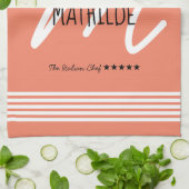 Gepersonaliseerde moderne witte elegante monogram  theedoek (Gevouwen)