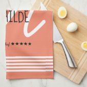 Gepersonaliseerde moderne witte elegante monogram  theedoek (Quarter Fold)