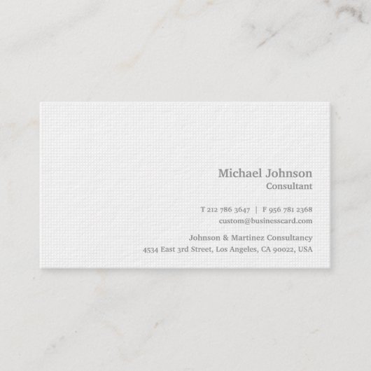 Gepersonaliseerde moderne witte vierkanten Premium Visitekaartje (Voorkant)