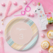 Gepersonaliseerde moderne zomer vibe romige kleure papieren bordje (Feest)