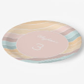 Gepersonaliseerde moderne zomer vibe romige kleure papieren bordje (Gekanteld)