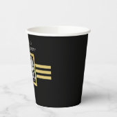 Gepersonaliseerde moderne zwart en gouden schaatse papieren bekers (Links)