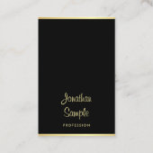 Gepersonaliseerde Moderne Zwart Goud Koel Handgesc Visitekaartje (Voorkant)