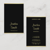 Gepersonaliseerde Moderne Zwart Goud Koel Handgesc Visitekaartje (Voorkant / Achterkant)