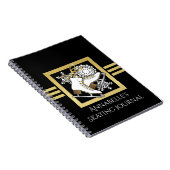 Gepersonaliseerde moderne zwart gouden glitter sch notitieboek (Rechterzijde)