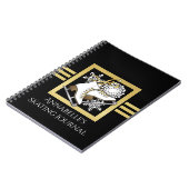 Gepersonaliseerde moderne zwart gouden glitter sch notitieboek (Linkerzijde)