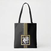 Gepersonaliseerde moderne zwart gouden glitter sch tote bag (Voorkant)