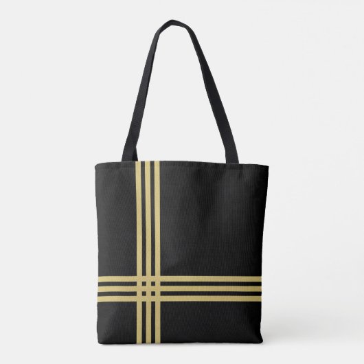 Gepersonaliseerde moderne zwart gouden glitter sch tote bag (Achterkant)