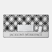 Gepersonaliseerde moderne zwart-witte bureaumat (Keyboard & Muis)